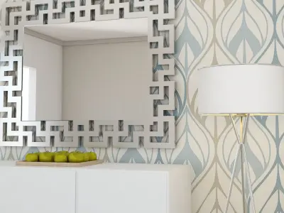 Living Room Metal Mirror Table Labyrinth Set  3D model