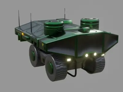 Sci-Fi Rover - Low Poly - Game Ready - PBR  Low-poly 3D model