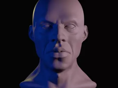 Artist Mannequin Head Exaggerated Features 3D model