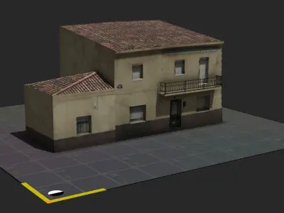 Town Photo based 20 Houses European Low-poly 3D model