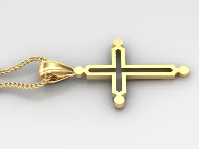 High Cross Pendant Light Gold 18K 4CP036 3D print model