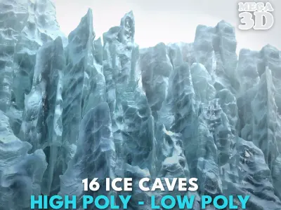16 Ice Caves - 240928 Low-poly 3D model