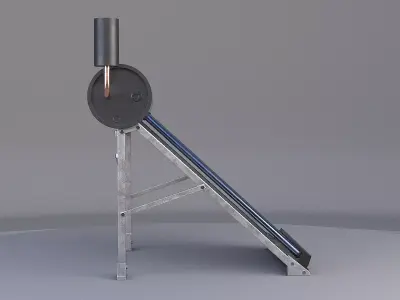 Solar Water Heating Panel Low-poly 3D model