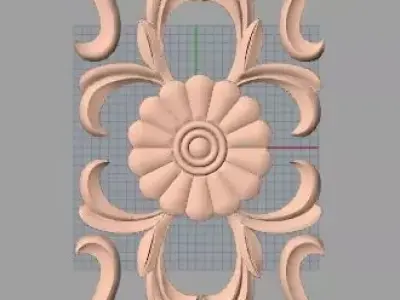 Door decorative flower 3D STL model used for CNC router E024 3D model