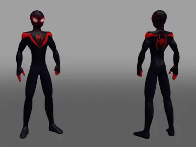 Spectacular Spider - Man Miles Morales Low-poly 3D model