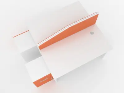 Modern office desk workstation with divider 3D model