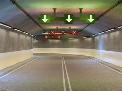 Road Tunnel Environment Low-poly 3D model