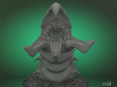 Graboid from Tremors Statue -  3D Print Model testes and printed 3D print model