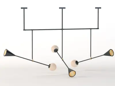 Trio Spear Light Contemporary Chandelier 3D model