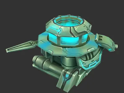 Rotating turret - laser type 01 3D model