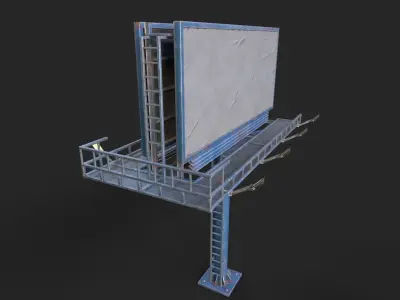 Street Pole Billboard001 Model Low-poly 3D model