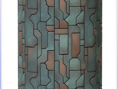 Stylized Metal Panels Seamless Texture Texture purchase