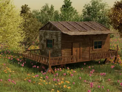 3d realistic house scene model Free 3D model