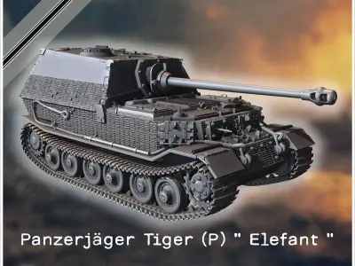 Panzerjager Tiger P  Elefant  late tank destroyer - Germany East 3D print model