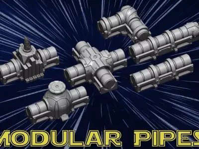 Modular pipes 3D print model