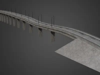 Bridge Overpass 3D Element Low-poly 3D model
