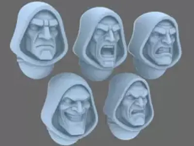 Space Knights V10 Hooded Exposed Heads Type A 3D print model