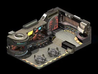 Bar - indoor 01 3D model