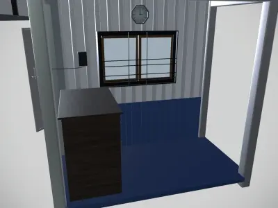 Security Room Low-poly 3D model