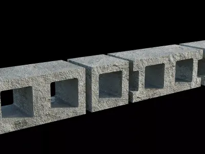 Assorted Cinder Blocks Free 3D model