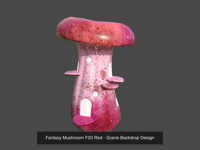 10 Fantasy Mushroom F Collection - Scene Backdrop Design 3D Model Pack
