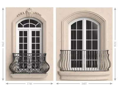 Classic balconies 3 3D model
