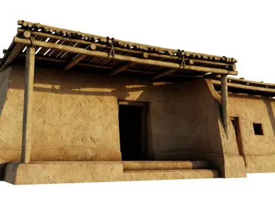 Sturdy Hut Low-poly 3D model