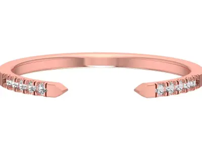 Solitaire Women Light Weight Band Ring 3D print model 8