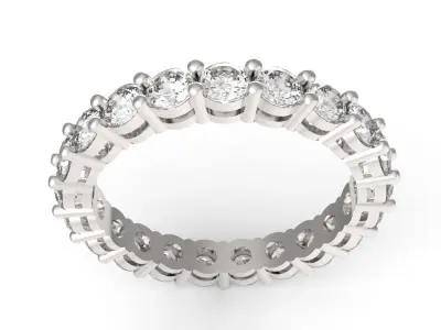 Shared Prong Diamond Eternity Ring 3D Model Free 3D print model