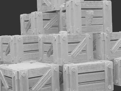 Pile Of Crates Perfect For Wargaming And 3D Print 3D print model