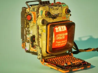 Cyberpunk Retro Scifi Terminal Game ready  3D model
