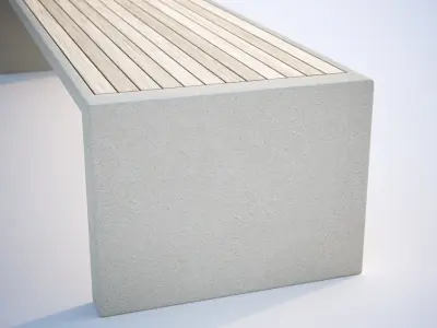 Simple street bench 3D model