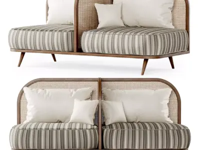 Two-seater restaurant sofa TS2  3D model