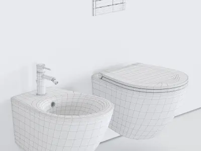 Esedra by SDR Ceramiche Bull 500 Wall-Hung WC Low-poly 3D model