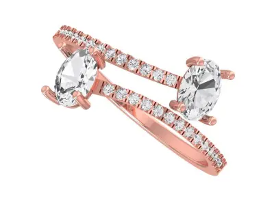 Solitaire Women Light Weight Oval Stone Band Ring 3D print model purchase