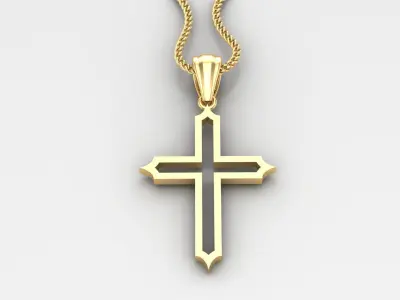 High Cross Pendant Light Gold 18K 4CP030 3D print model