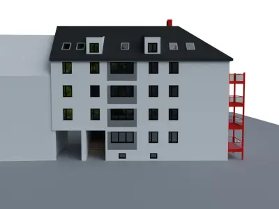 Apartment multi-story Building Low-poly  3D model