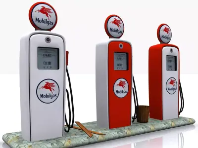 Gas Pump Mobilgas 3d model 3D model