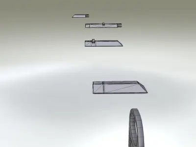Yellow guide barrier 4 end-piece 2 Low-poly 3D model
