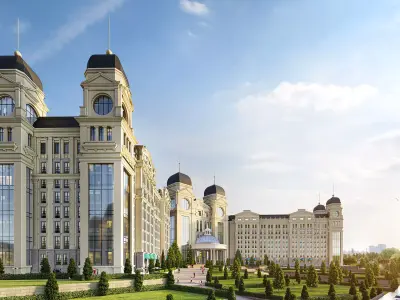 Grand Neoclassical Hotel Resort Complex 3D model