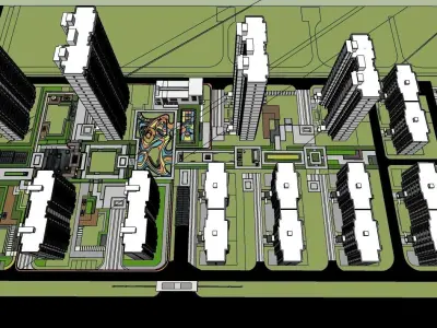 sketchup model 3d city apartment building  3D model