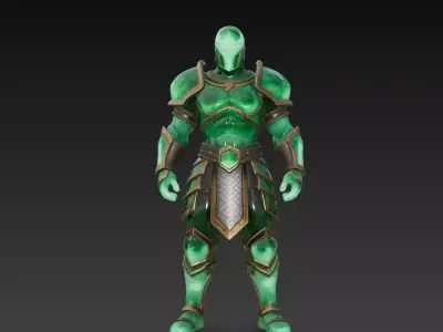 Emerald crystal knight 3D model