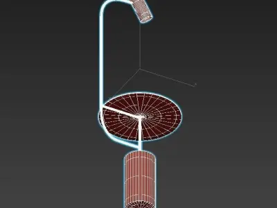PASTEUR marble table with lamp on top 3D model