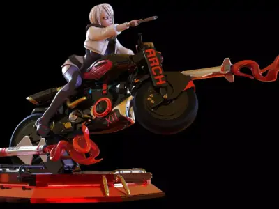 Lucy on Motorcycle 3D print model