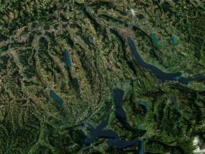 Switzerland Terrain 3D Map 3D model