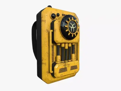 SciFi Backpack I02 Yellow - Fashion Character Design Low-poly 3D model