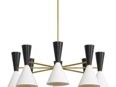 CAIRO Chandelier 8 Arm black and white by Lalume 3D model
