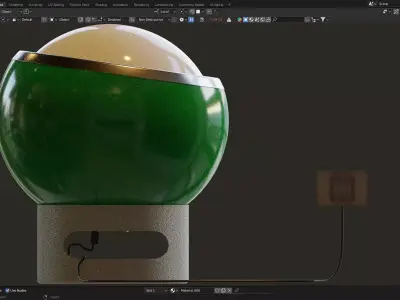 Floor Lamp 70s design Harvey Guzzini Low-poly 3D model