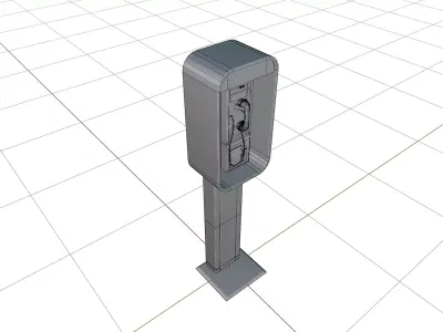 Public Payphone Telephone Booth 3D model