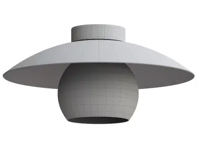  Brass Cap Gold Semi Flush Mount Ceiling Light 3D model